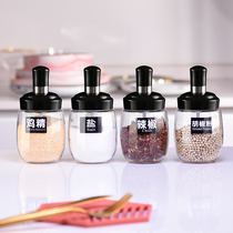 Spoon lid one seasoning jar glass salt Jar Kitchen seasoning jar household seasoning bottle salt monosodium glutamate seasoning box set