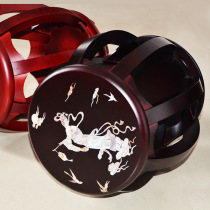 Gu Yue guzheng stool mahogany round stool antique coffee table small drum embroidered stool solid wood guzheng stool strong and durable