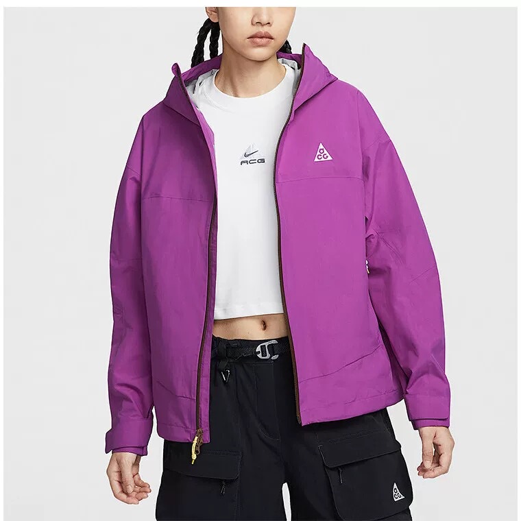 Nike Nike's New Women's Jacket Outdoor Hard Shell Jacket Acg Windproof and Water-Repellent Hooded Jacket Hj0247-505