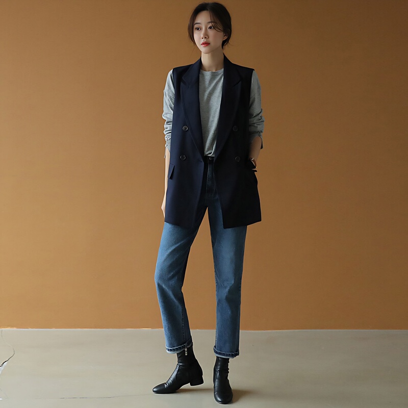Black Suit Vest for Women, New Spring and Autumn Style, Mid-Length Suit Vest Jacket, Stylish Waistcoat with a High-End Feel Black Suit Vest for Women, New Spring and Autumn Style, Mid-Length Suit Vest Jacket, Stylish Waistcoat with a High-End Feel