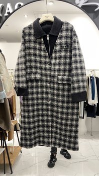 European high-end double-sided coat for women 2025 winter new plaid wool coat + vest two-piece trendy set