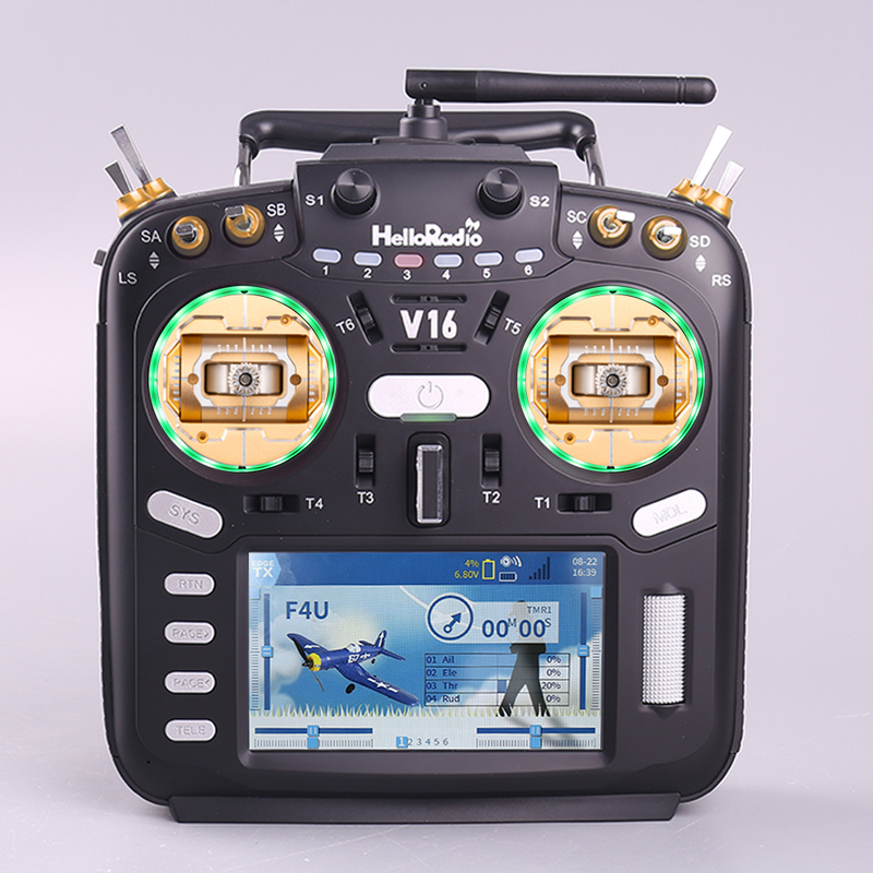 Helloradio V16 Multi-Protocol Remote Control Compatible with Fpv High Frequency Head Edgetx Touch Screen Fpv Traversing Machine