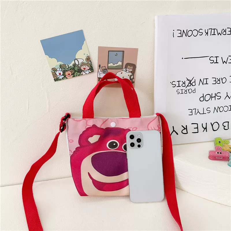 Клубничная, универсальная сумка для покупок, сумка через плечо, милая льняная сумка, коллекция 2023, новая коллекция