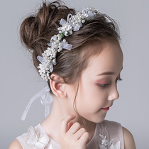 Children's garland headdress mori milky white head flower beautiful woven bridal hair accessories Korean pearl flower girl accessories