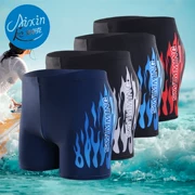 Quần bơi nam Boxer Thêm phân bón Đồ bơi thắt lưng cao Đàn ông Bong bóng Spa Thời trang Đồ bơi bảo thủ - Nam bơi đầm