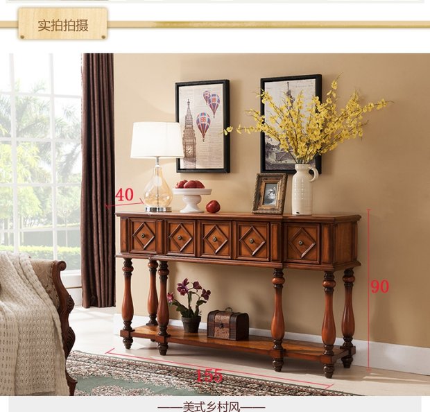 Nội thất châu Âu và Mỹ retro cửa tủ tủ gỗ rắn tủ trang trí nội thất hiên tủ bàn bên tủ phòng khách tủ hiên - Bàn / Bàn bàn trà gỗ