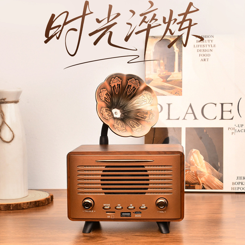 Retro Bluetooth Speaker Home Desktop Wooden High-Value Retro Audio U Disk Card Music Player Gift Retro Bluetooth Speaker Home Desktop Wooden High-Value Retro Audio U Disk Card Music Player Gift