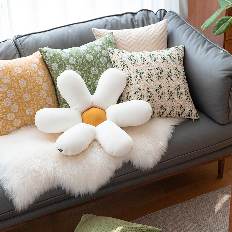 Branch slow (clearance pick up leaks) Nordic ins wind pillowcase small fresh pastoral cute flowers chamomile embroidery