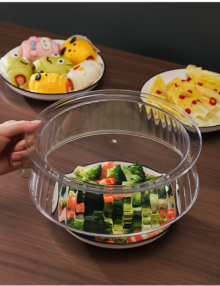 Food Warming Cover Dish Cover Anti-Fly Anti-Mosquito Dining Table Cover Windproof Dustproof Food Storage Cover Stackable Plate Cover