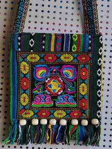 Guangxi Zhuang Ethnic Handicraft Zhuang Brocade Bag for Children and Adults, Original Ethnic Style Embroidered Bag, Yao,