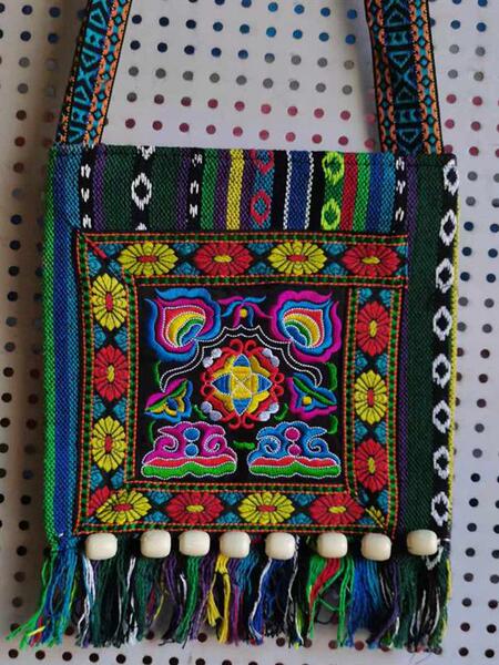 Guangxi Zhuang Ethnic Handicraft Zhuang Brocade Bag for Children and Adults, Original Ethnic Style Embroidered Bag, Yao, Miao, and Dong Ethnic Backpack
