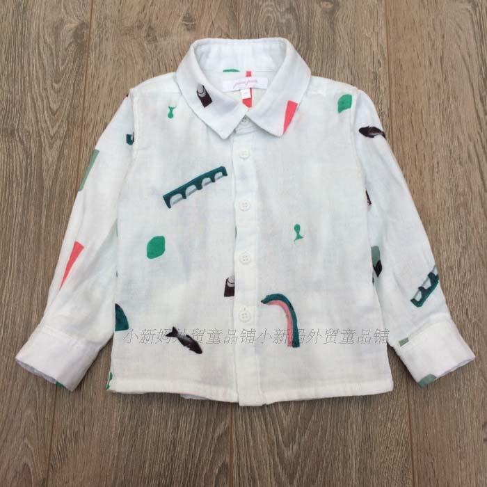 Foreign Trade Export Law Single Organic Cotton Cotton Double-layer Gauze Men's Treasure Shirt