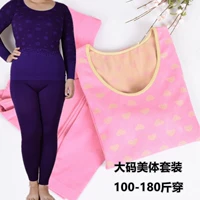 Quần áo nữ size siêu béo mm mùa thu quần dài Quần cotton nữ co giãn cao liền mạch ấm bụng cơ thể đồ lót phù hợp với phụ nữ những kiểu đồ bộ may đẹp