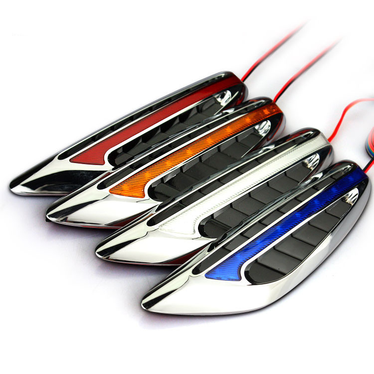 Car Led Side Turn Signal New Model Dark Night Blade Turn Signal Dual-Color Blade Fender Turn Signal