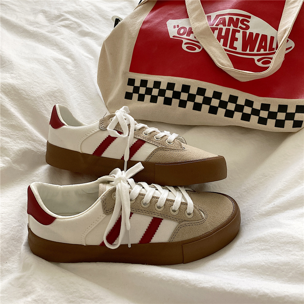 Retro Hong Kong style board shoes women's Korean version all-match student white shoes 2022 spring new German training canvas shoes ins tide