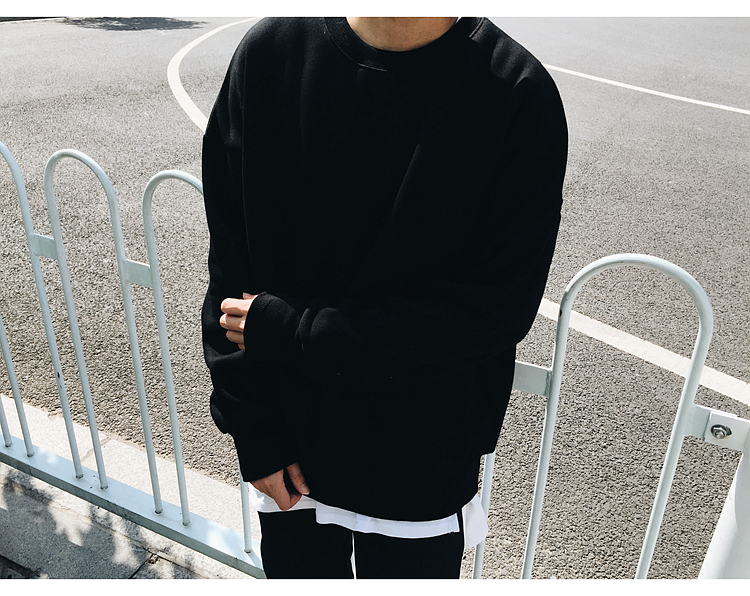 Hipster châu Âu và Mỹ với đường phố oversize lỏng lẻo màu rắn hoang dã nam và nữ cặp vợ chồng cotton cộng với áo len nhung áo cổ lọ nam