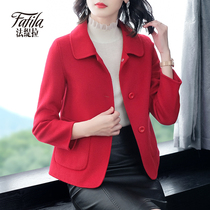 Small red double-sided cashmere coat women short 2020 new autumn and winter Korean version of woolen coat women double-sided