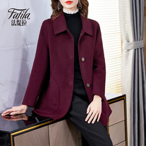 Small middle-aged mother double-sided cashmere coat female long 2020 new autumn winter woolen coat women