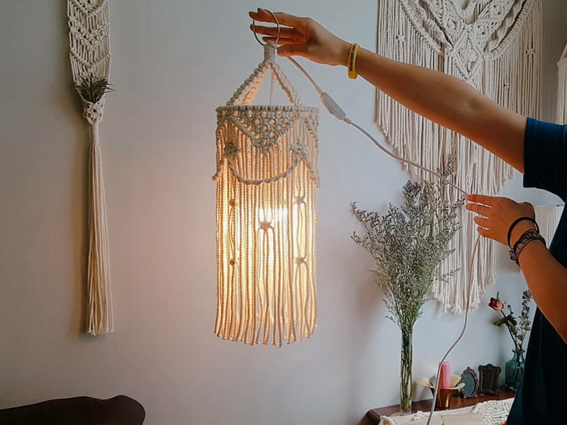 ins Bohemian Style Hand-Woven Lampshade Panel Room Decoration Hand-Woven Lampshade DIY Lampshade