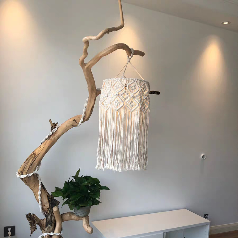 ins Scandinavian Style Bohemian Hand-Woven Chandelier Lampshade B&B Model Room Coffee Restaurant Decoration
