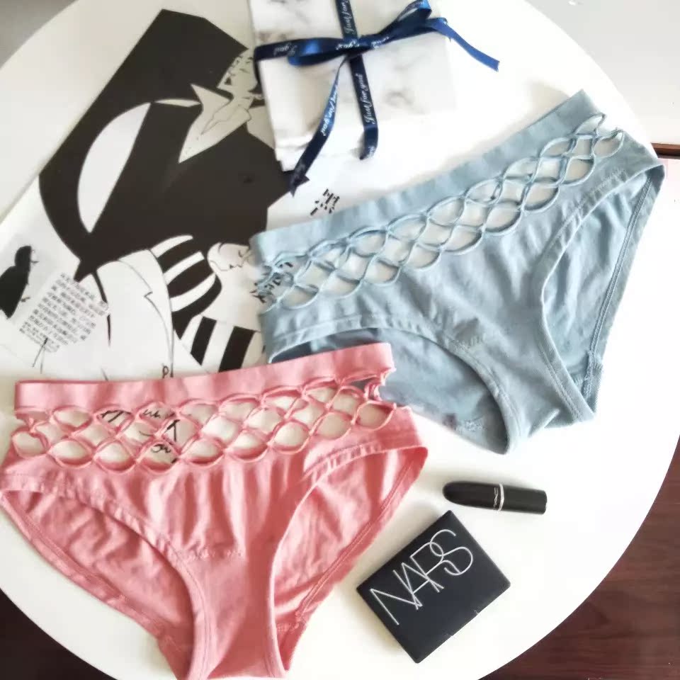 5 lưới vận chuyển đồ lót rỗng phụ nữ eo thấp tóm tắt gợi cảm phong cách châu Âu và Mỹ rắn màu đơn giản liền mạch bông quần lót lọt khe nữ đẹp