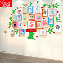Living room photo wall decoration acrylic 3d stereo photo wall sticker tree warm hanging wall creative personality photo frame combination