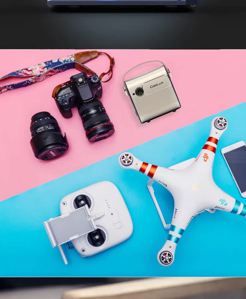 COOLUX / nhạc mát mẻ Máy chiếu micro R4mini tại nhà HD nhỏ rạp hát tại nhà 1080P cầm tay phát lại âm thanh và video di động Android Điện thoại di động Apple WiFi không dây với máy chiếu màn hình - Máy chiếu
