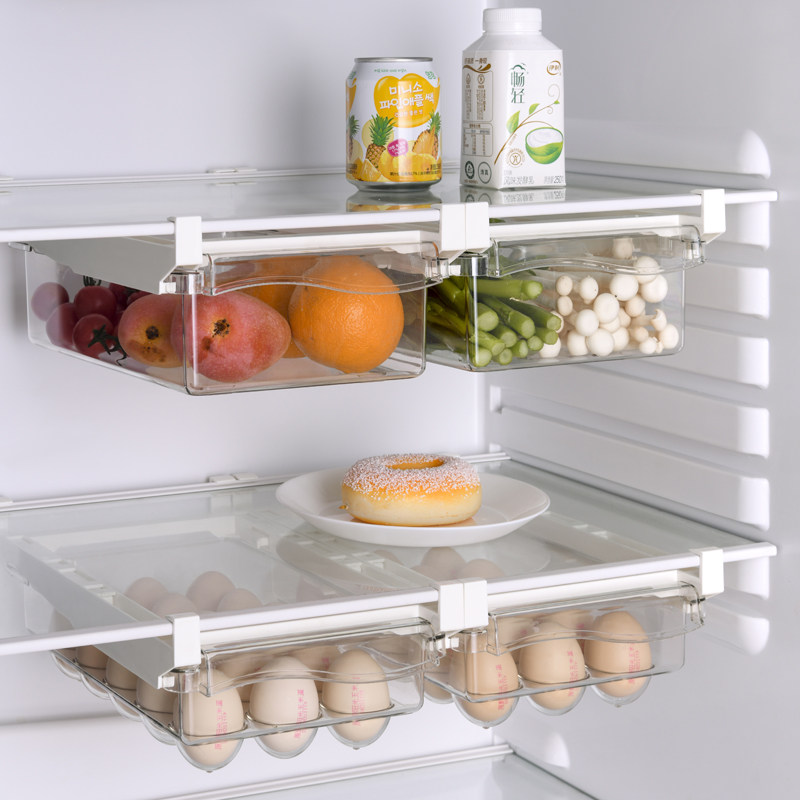 Refrigerator storage box drawer type egg rack bracket with egg box finishing storage artifact egg rack internal storage rack