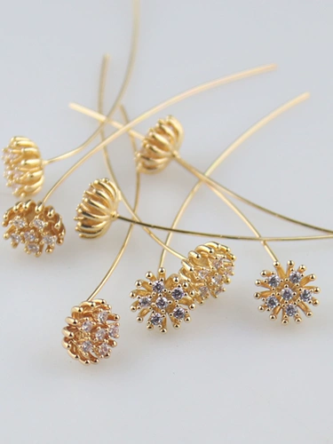 Медная инкрустация камня, цирконий ручной работы, заколка для волос, ювелирное украшение, аксессуары, 10мм, микроинкрустация