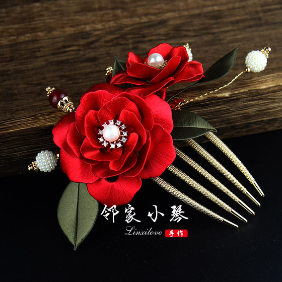 색 보호 구리 소재 헤어 핀 본체 4- 치아 2-이 갑자기 머리 빗 헤어핀 DIY 수제 고대 스타일 HANFU 프로덕션 재료