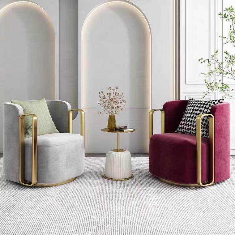 Light Extravagant Casual Single Sofa Chair Hotel Lobby Sample House Display Center Guest Reception Area Modern Beauty house in talks for table and chairs