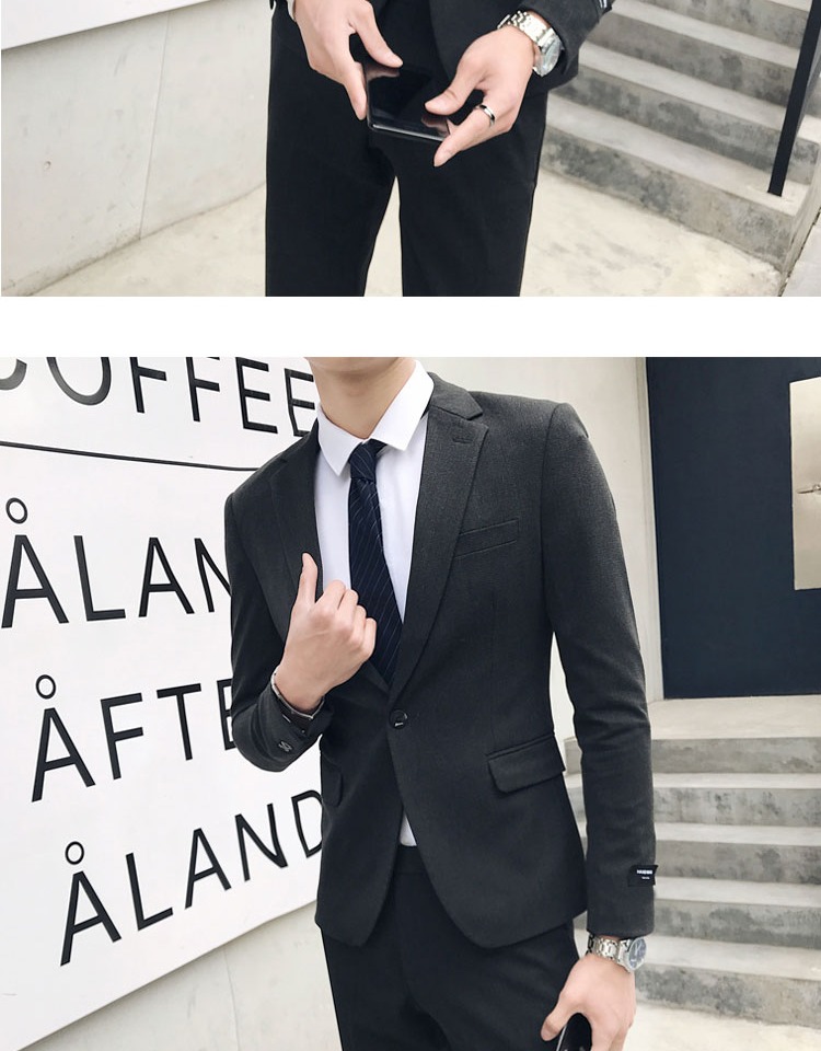 Suit nam phù hợp với giới trẻ Slim suit kinh doanh phiên bản Hàn Quốc của xu hướng giải trí kiểu Anh đẹp trai không vảy nhỏ phù hợp với nam bộ vest nam trẻ trung