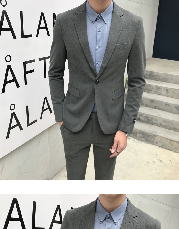 Suit nam phù hợp với giới trẻ Slim suit kinh doanh phiên bản Hàn Quốc của xu hướng giải trí kiểu Anh đẹp trai không vảy nhỏ phù hợp với nam bộ vest nam trẻ trung