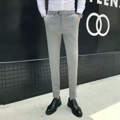 Trousers Men's slim Korean version of men's casual professional business formal suit pants free ironing British all-match cigarette tube pants