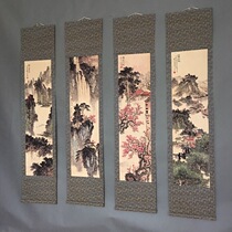 Antiques Qian Songyan mountain flowing water hanging paintings calligraphy and painting nave paintings hanging paintings four screens ornaments decorative hanging paintings