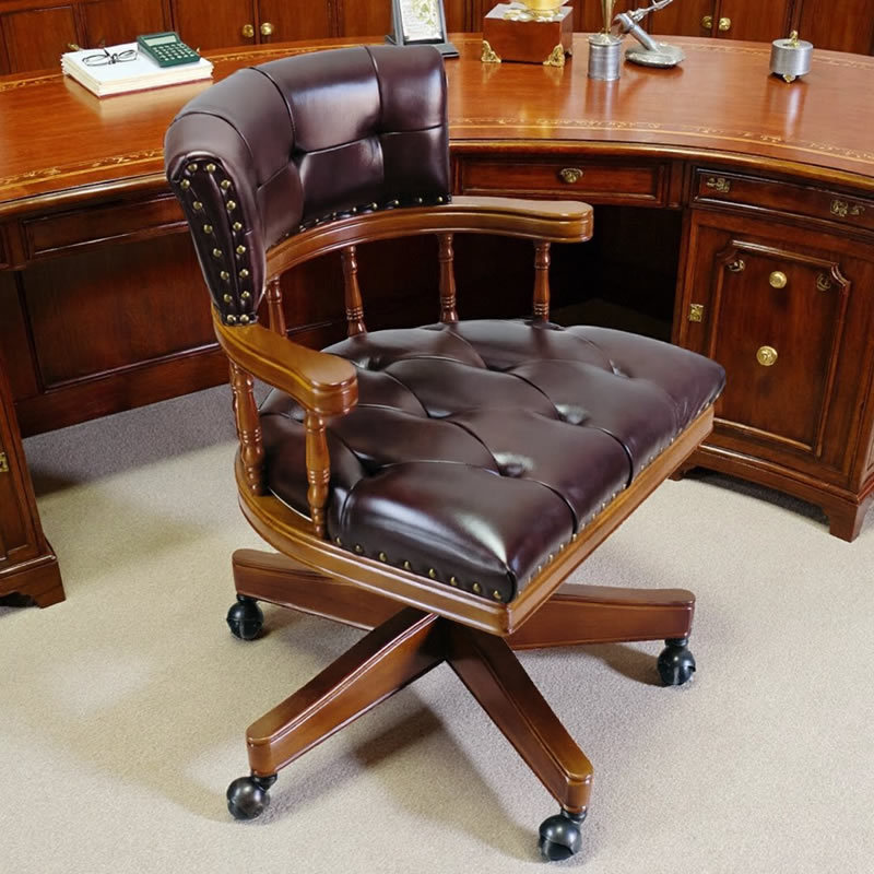 American-Style Desk Chair, Home Computer Chair, Retro Swivel Chair, Solid Wood Study Chair, Leather Study Chair, Comfortable Study Chair American-Style Desk Chair, Home Computer Chair, Retro Swivel Chair, Solid Wood Study Chair, Leather Study Chair, Comfortable Study Chair