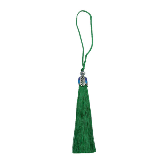 Chinese style mobile phone tassel pendant hand-woven pendant pendant blue crown tassel mobile phone jewelry spike