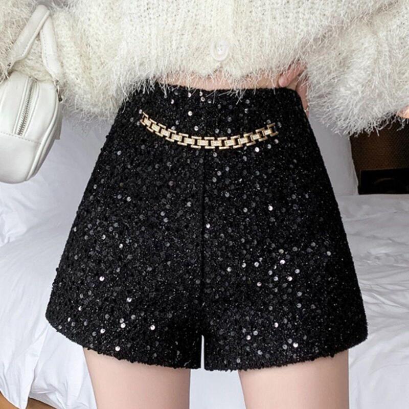 Chanel-Style Loose Shorts for Spring and Autumn, Straight-Leg Pants for Women, 2026 New Sequin High-Waisted Fashion Sequin Bootcut Pants