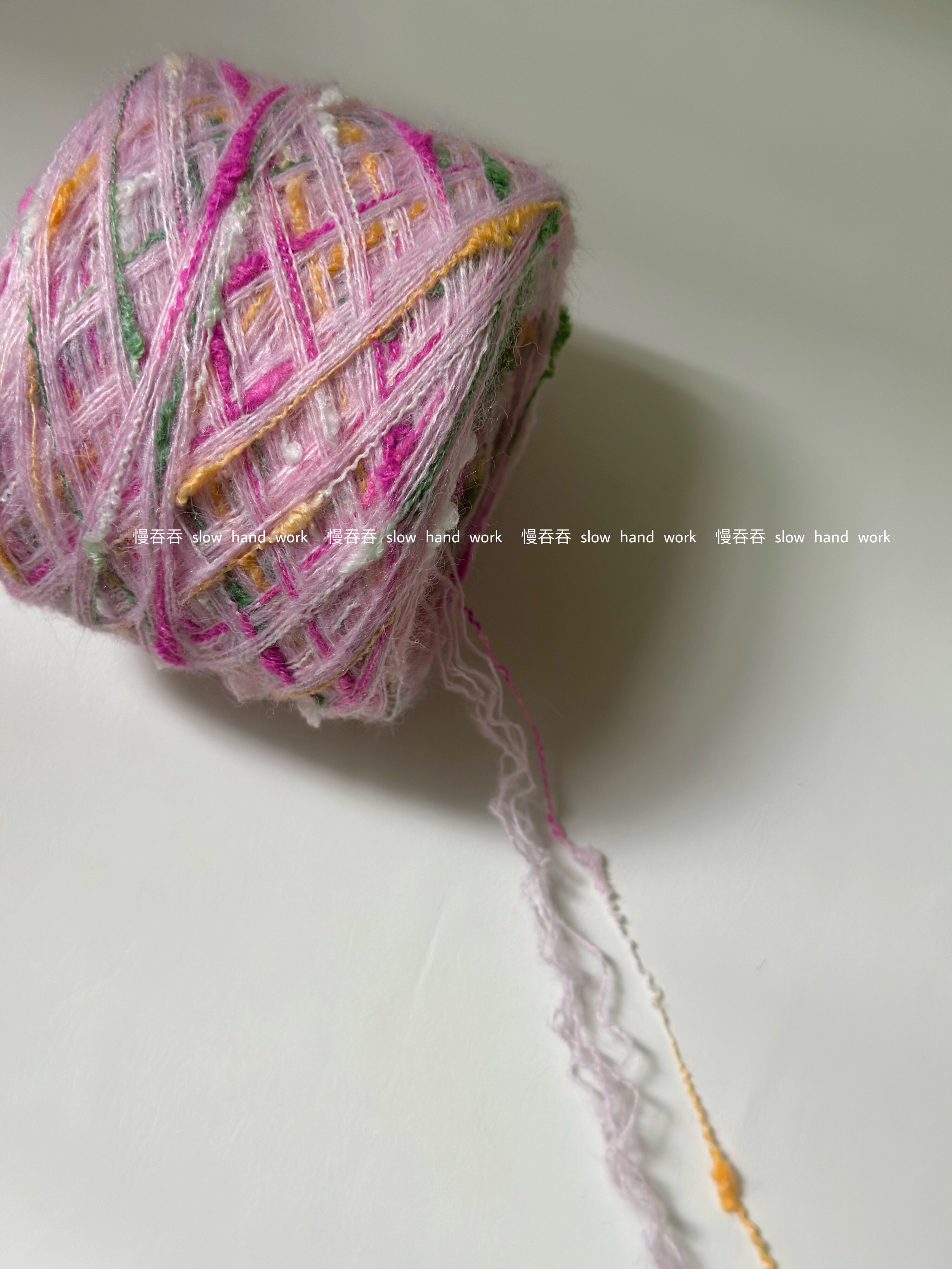 Пряжа 慢吞吞slow hand work｜手混线系列粉色系手工背心毛衣围巾包线材