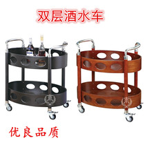 Southern wine service car Double-decker oval wine car Round wheeled trolley Detachable wine car Dining car