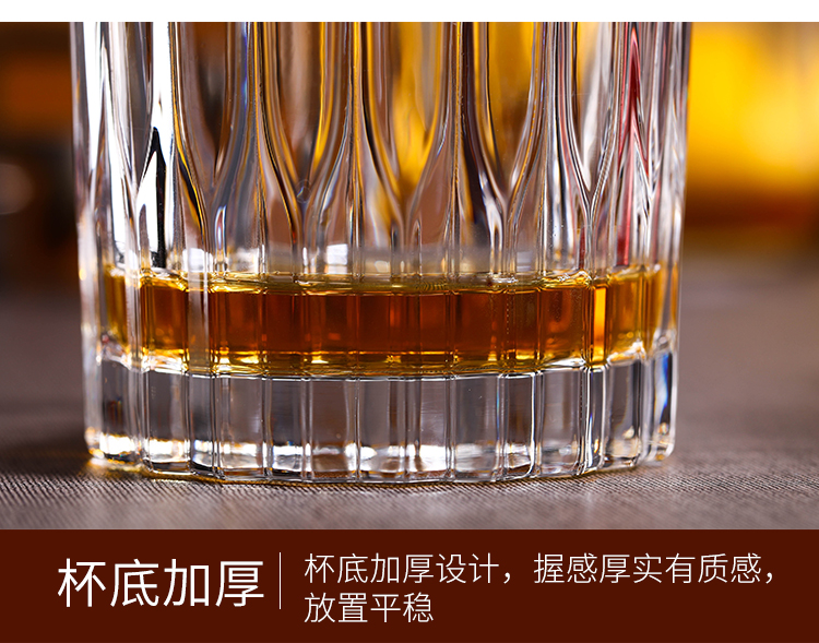 Whiskey Cup Crystal Glass Wine Glass Stripe Classical Uống Cup Cocktail Châu Âu Ly rượu vang sáng tạo Cup - Rượu vang bộ ly uống rượu cao cấp