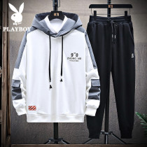 Playboy sweater suit mens spring and autumn new Korean version of the trend ins handsome casual fashion brand clothes men