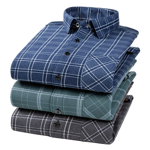 Демисезонная утепленная рубашка, мужской лонгслив для отдыха, для среднего возраста