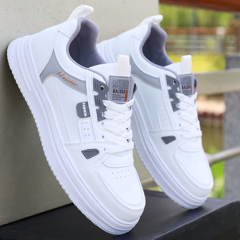 Jordan Men's Shoes Spring White Shoes Waterproof Leather Sports Shoes Non-Slip Wear-Resistant Running Shoes Male Students Casual Sneakers