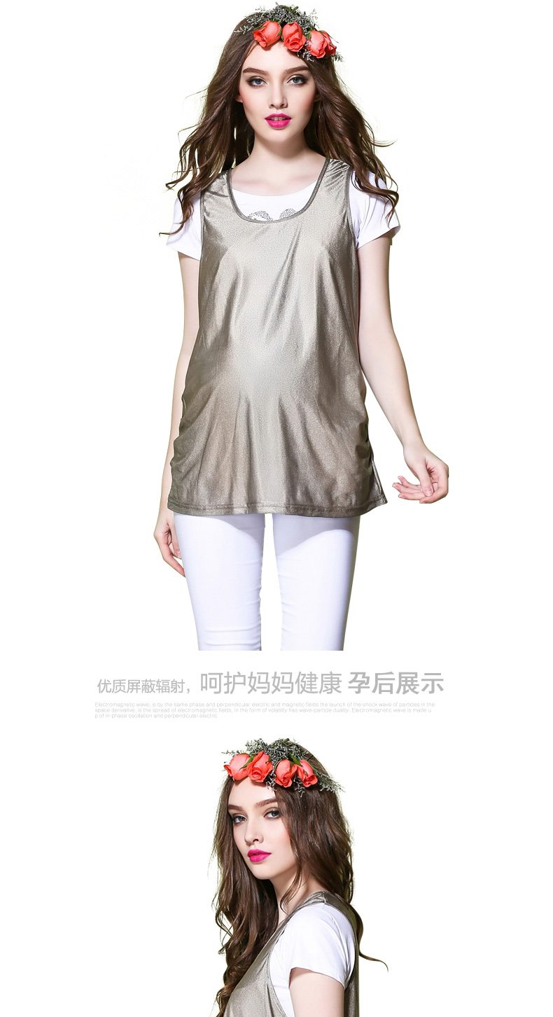 Áo bà bầu cỡ lớn chống thấm đích thực mùa hè bà bầu mặc quần áo bảo hộ mặc bằng sợi bạc tạp dề chống chụp quần áo vest váy cho bà bầu chính hãng