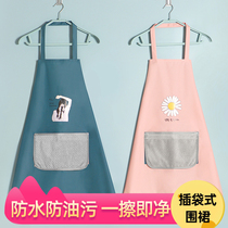 Apron home kitchen waterproof and oil-proof hand adult cute Japanese Korean female personality fashion waist work