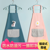 Apron home kitchen waterproof and oil-proof hand adult cute Japanese Korean female personality fashion waist work