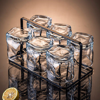 Whiskey Glass, Home-Use Liquor Glass Set, European-Style Crystal Wine Glass, Bar High-Value Creative Beer Glass