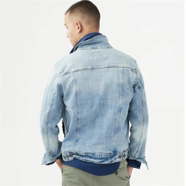 Những người bình thường Mùa xuân và mùa thu nam retro cũ sành điệu Kiểu dáng áo khoác denim gió của trường Mỹ quần đùi