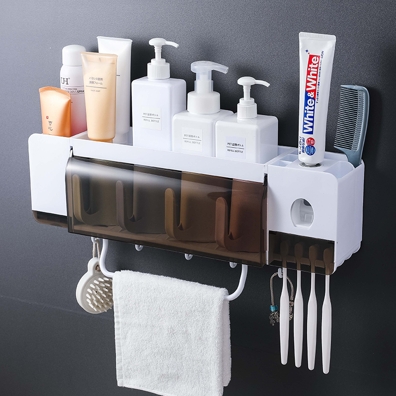 Japan MUJIE toothbrush rack shelf suction wall toilet brushing cup toothbrush shelf storage rack